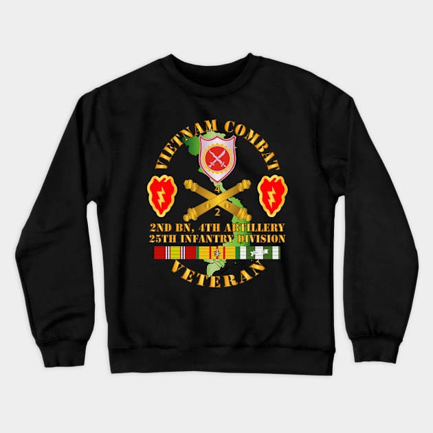 Vietnam Combat Veteran w 2nd Bn 4th Artillery DUI - 25th ID Crewneck Sweatshirt by twix123844